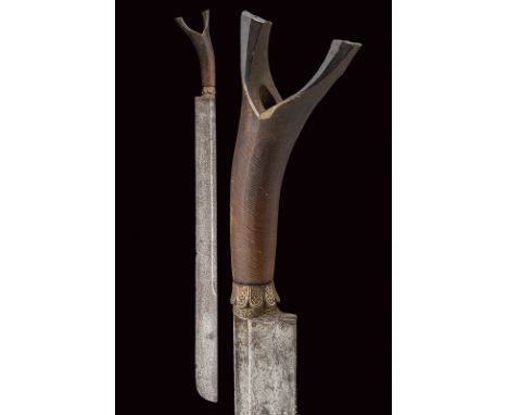 dating: third quarter of the 19th Century provenance: Sumatra Straight, single-edged, damask (pitting on the surface) blade, 