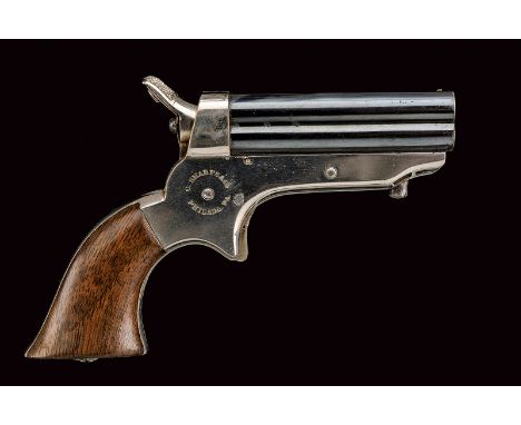 dating: third quarter of the 19th Century provenance: USA Group of four, round, darkened, 22 cal. rimfire barrel, sliding tow