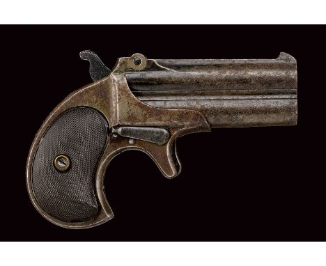 dating: 1875-1890 provenance: USA Round, rifled, over and under, 41 cal. rimfire short barrels, featuring the manufacture mar