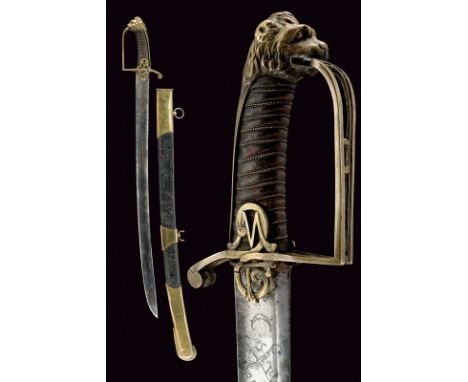 dating: last quarter of the 18th Century provenance: Austria Wide, slightly curved, single -and false-edged blade, with fulle