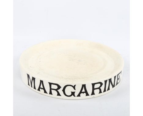 Victorian shop margarine ceramic stand, by S Banfield of Brighton and Hastings, diameter 34cm&nbsp;No chips or cracks but hea