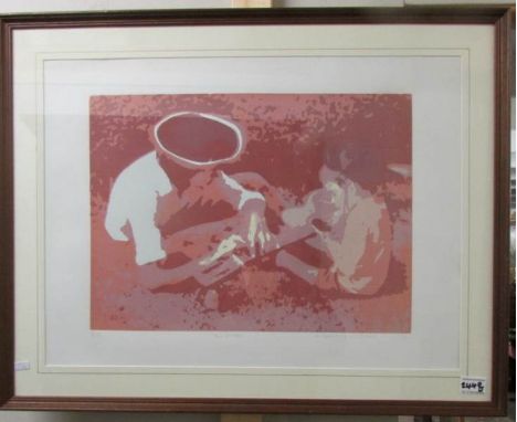 A Mary Beresford Williams (B.1931) Cornish School limited edition screen print, 9/79, entitled 'The Guitar', signed, titled a