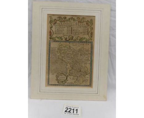 A late 18th/early 19th century map from a book featuring 'The Road from London to Darby' and overleaf Sussex, Midhurst, Hamps