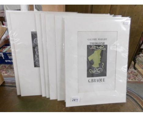 A Pablo Picasso print (Mourlot) circa 1959, A Georges Braque print (Mourlot)  circa 1959, an Eric Gill nude engraving circa 1