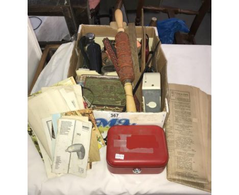 A mixed lot including cash tins, Smith's timer, stapler etc.,