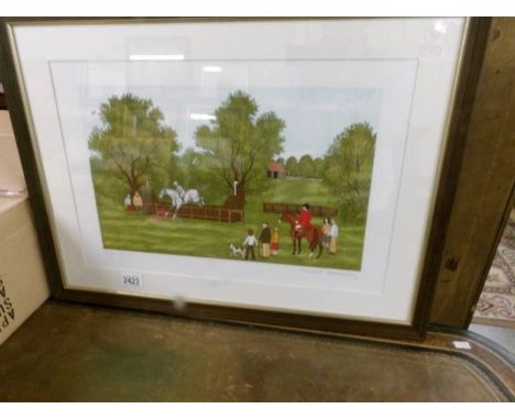A framed and glazed Vincent Haddelsey (1934-2010) French limited edition horse racing themed artist's proof print, 36/37, ent
