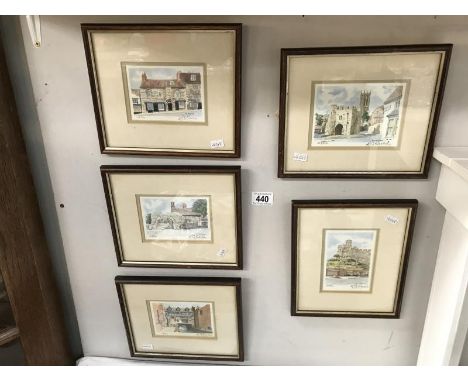 5 limited edition framed and glazed Lincoln scene prints by R. G. Barton.