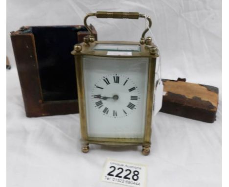 A cased brass carriage clock (case a/f).