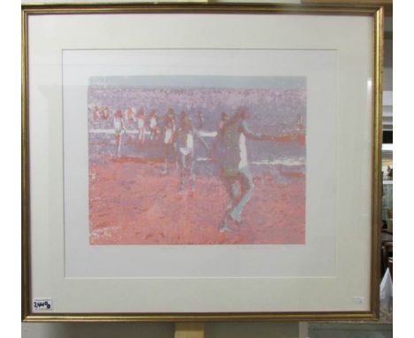 A Mary Beresford Williams (B.1931) Cornish school limited edition photo transparent screen print, 13/25, entitled 'Bathers 1'