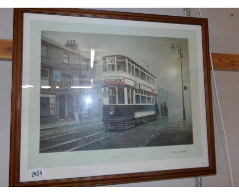 A Don Breckon (B.1935) limited edition print (1 of only 350) of a Birmingham Tram entitled 'No.33 Tram', signed by the artist