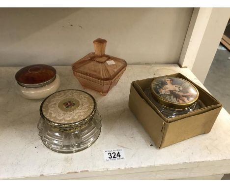 Four 1930's trinket pots