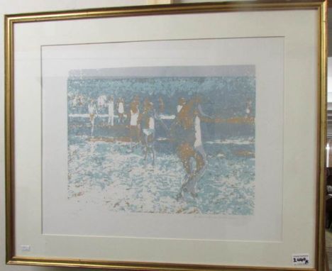 A Mary Beresford Williams (B.1931) Cornish school limited edition photo transparent screen print, 15/25, entitled 'Bathers 1'