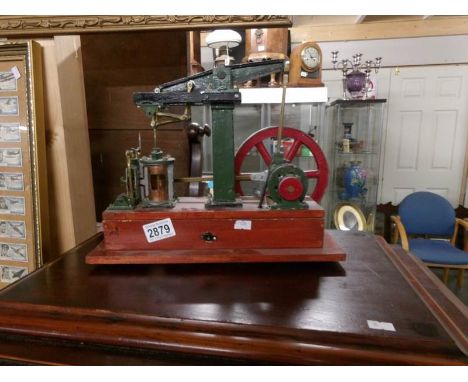 A model stationary engine.