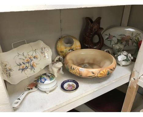 A royal Worcester Evesham plate, Falcon ware and Dovedale bowl etc