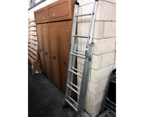An aluminium ladder.