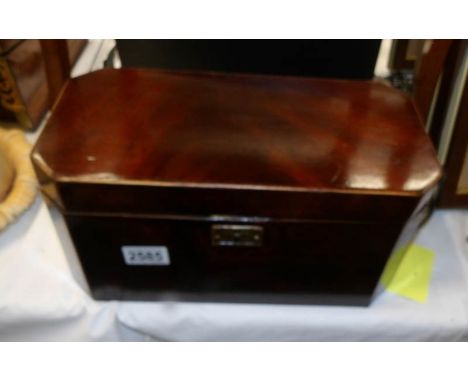 A Victorian tea caddy with bowl.