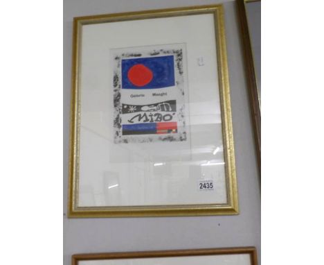 A Joan Miro (1893-1985) lithographic print, Galerie Maeght, published 1959, lithography by Fernand Mourlot, France.