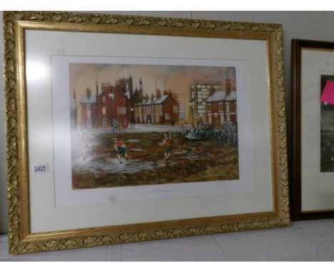 A Bernard McMullen (1952-2015) limited edition print, 846/850 entitled 'Cricket On the Croft', published by Henry Donn galler