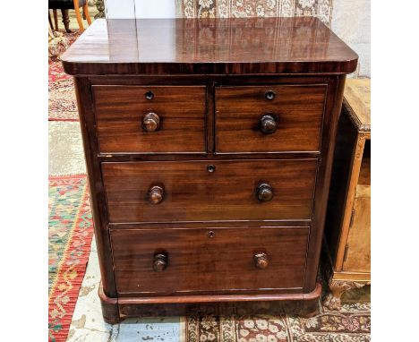 CHEST, 77cm W x 49cm D x 94cn H, Victorian mahogany of four drawers. 
