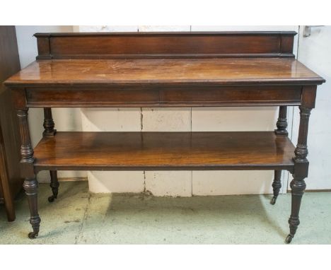 BUFFET, 107cm H x 153cm x 56cm, Victorian mahogany, circa 1870, with two drawers and brass castors. 