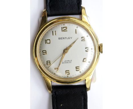 Vintage Bentley gentleman's wristwatch on leather strap. P&P Group 1 (£14+VAT for the first lot and £1+VAT for subsequent lot