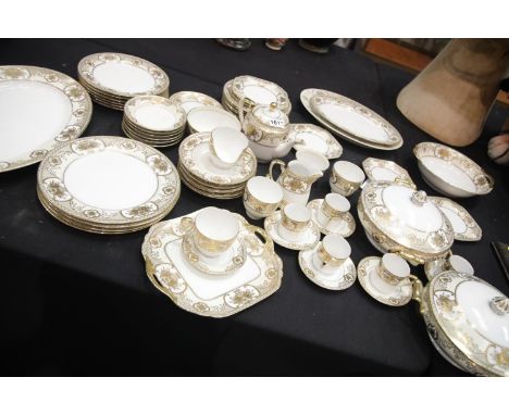 Large collection of gilt decorated Noritake ceramic dinner, tea and coffee ware, This lot is not available for in-house P&amp