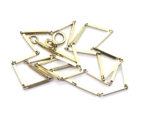 9ct gold long link neck chain, L: 38 cm, 3.5g. P&amp;P Group 1 (£14+VAT for the first lot and £1+VAT for subsequent lots) 