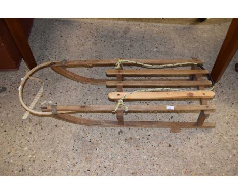 A vintage wooden sledge