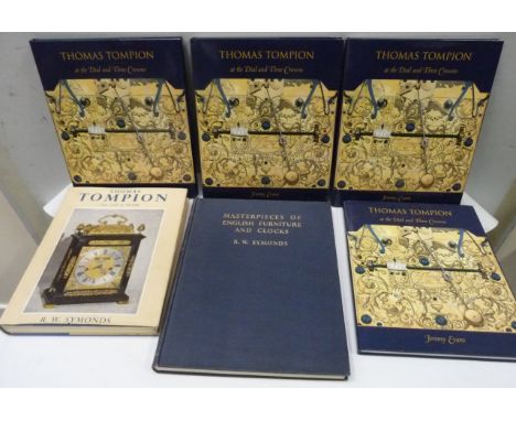 SYMONDS R. W. &nbsp;Thomas Tompion, His Life &amp; Work. Illus. Quarto. Orig. blue cloth in d.w. 1951; also another by Symond