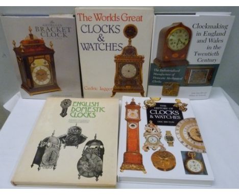 BARDER R. C. R. &nbsp;The Georgian Bracket Clock. Illus. Quarto. Orig. blue cloth in d.w. 1993; also 4 other illus. quarto vo