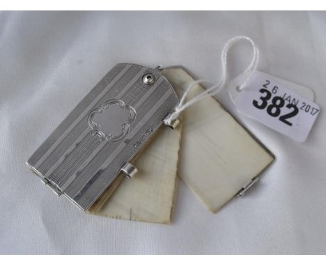 Victorian aide de memoire with engine turned sides 2.5”  long Birm 1853nby MM      