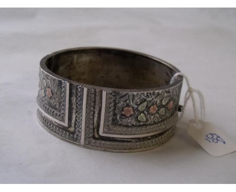 Silver engraved bangle  30g      