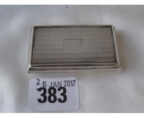 William IV engine turned snuff box 2” wide Birm 1836 by  MM  30g        