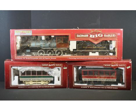 Boxed Bachmann The Original Big Haulers G scale 31499 460 Steam Locomotive Denver &amp; Rio Grande plus 2 x boxed items of ro