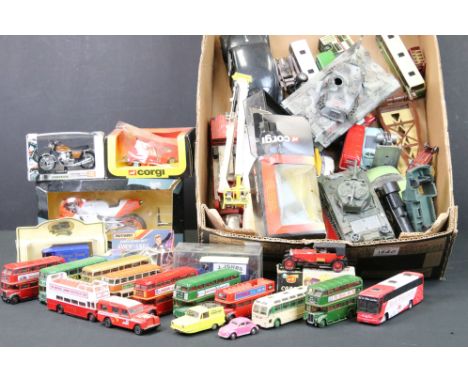 Around 50 diecast &amp; plastic models to include Corgi, Matchbox, EFE, Solido and NewRay, featuring 8 x boxed examples (incl