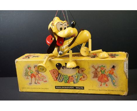 Boxed Pelham Puppet The Disney Character Pluto Puppet, gd strings, grubby box 