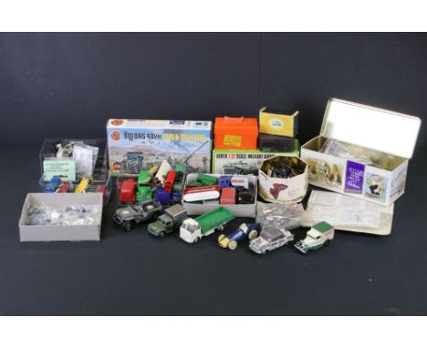 26 Mid 20th C diecast models to include Dinky, Corgi &amp; Matchbox examples, featuring Dinky 641 Army 1 Ton Cargo Truck, Cor