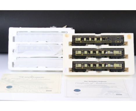 Two ltd edn Hornby OO gauge Coach Packs without outer boxes to include The Golden Arrow and The Yorkshire Puillman, both in o