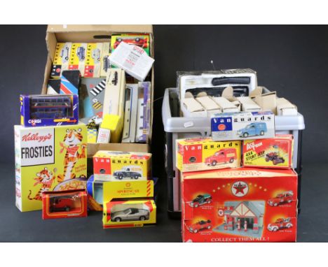 97 Boxed diecast models to include Lledo (Days Gone, Vanguards, News Of The World, etc), Shell Classic Sport Collection, Soli