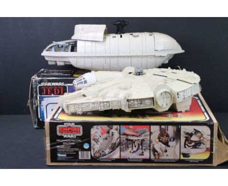 Star Wars - Two boxed original Star Wars vehicles to include Kenner The Empire Strikes Back Millennium Falcon Spaceship, comp