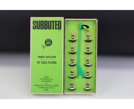 Subbuteo - Boxed HW 98 Palermo team in pink with black badge, vg with wear to one corner of box, otherwise gd 