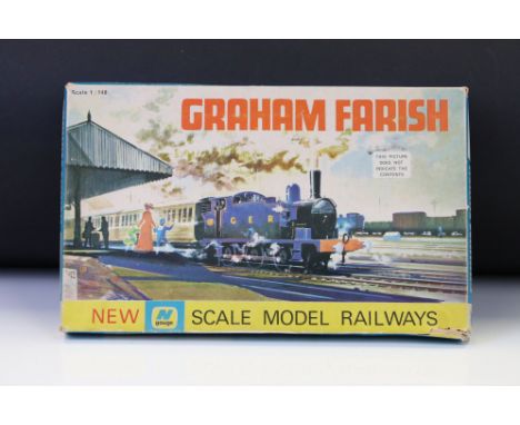 Boxed Graham Farish N gauge NGS3 Goods Set complete with 0-6-0 LMS locomotive and 4 x items of rolling stock, box lid with co