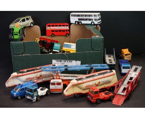 Around 30 mid 20th C onwards play worn diecast models to include Corgi, Matchbox &amp; Lledo examples, featuring Corgi Major 