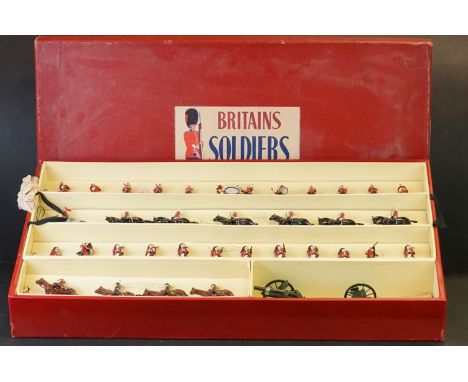 Boxed Britains ' Regiments Of All Nations ' No. 73 metal figure set - ' R. Horse Artillery, Life Guards, R. Scots Greys, 17th