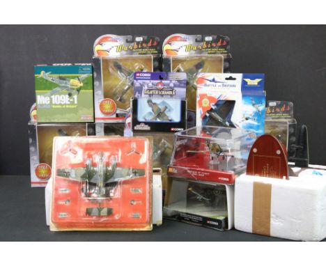 16 Boxed / cased diecast model aircraft, mainly Corgi 1/72 scale, to include 7 x Corgi Aviation Archive Warbirds (WB99601, WB