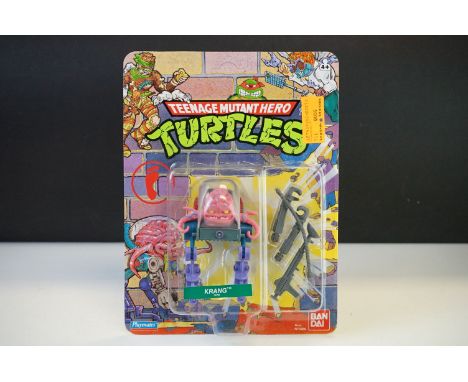 Teenage Mutant Hero Turtles - Original carded Playmates Bandai TNMT Krang figure, unpunched, 20 back, UK 'Hero' version, exce