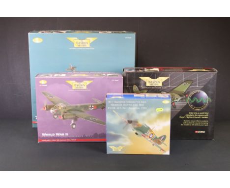 Four boxed Corgi The Aviation Archive 1:72 scale ltd edn diecast models / sets to include AA99189 70 Years Of The Spitfire Jo