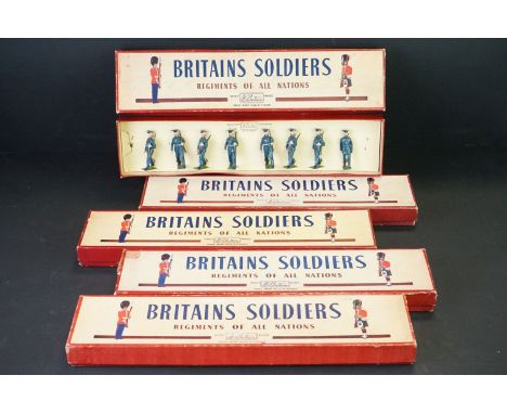 Five boxed Britains ' Regiments Of All Nations ' metal figure sets to include No. 2044 U.S. Air Corps - 1949 Uniform with Off