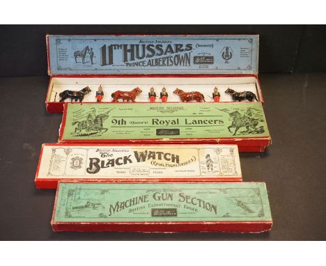Four boxed Britains ' British Soldiers ' metal figure sets to include No. 11 The Black Watch - 42nd Highlanders (light paint 