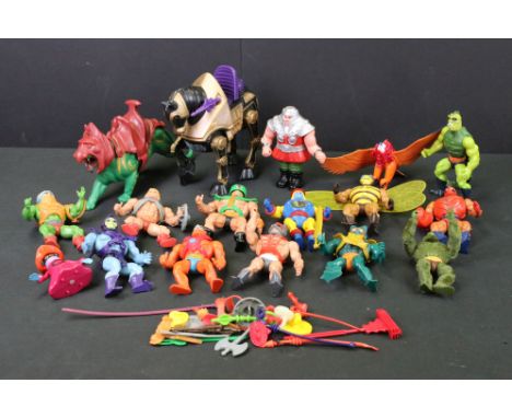 Masters Of The Universe - 17 Original Mattel He Man figures to include Beast Man, Clawful, Orko, Man-At-Arms, Buzz Off, Moss 